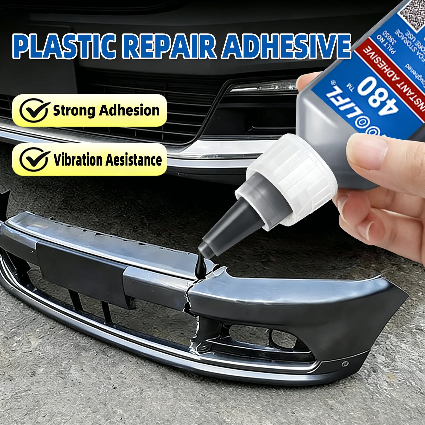 LOOLIFL480 20g Cyanoacrylate Adhesive High Temp Resistant Impact Resistant Bond Plastic Metal Rubber For Auto Body Bumper Repair