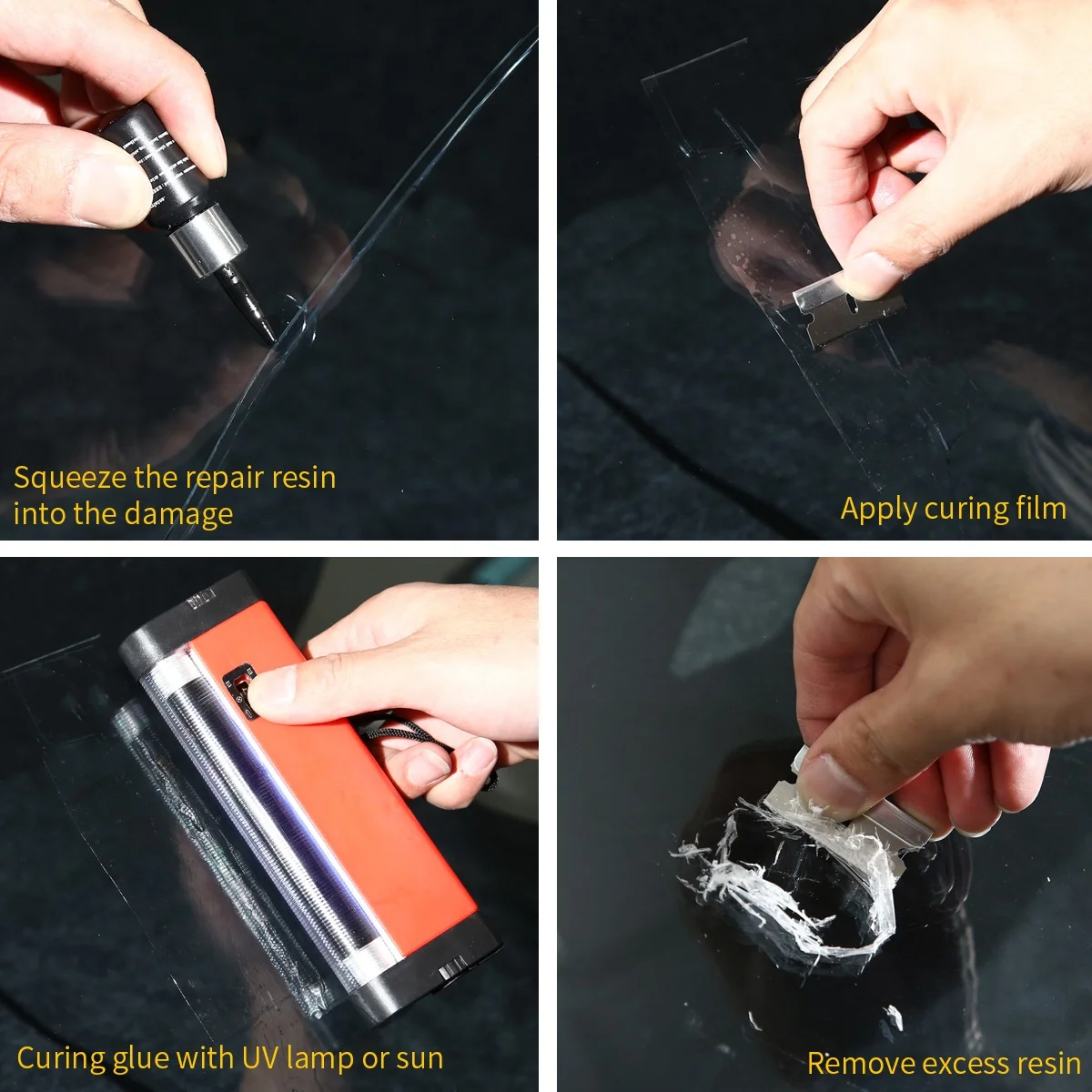 ISGTDRM Car Windshield Cracked Repair DIY Car Window Phone Screen Repair Kit Glass Curing Glue Auto Glass Scratch Crack Restore