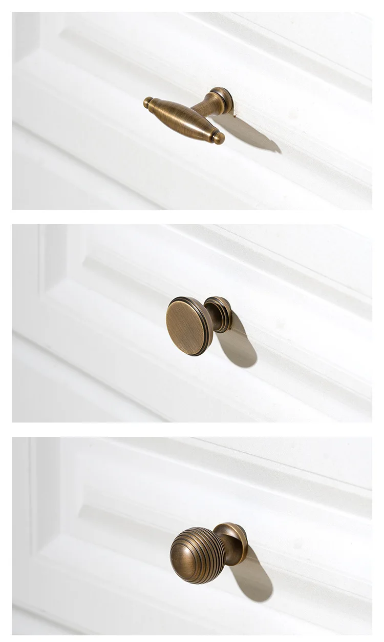 French Vintage Brass Handles for Furniture Bronze Handles for Cabinets and Drawers Hardware Fitting Kitchen Cabinet Handles