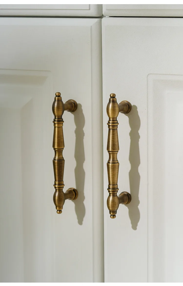 French Vintage Brass Handles for Furniture Bronze Handles for Cabinets and Drawers Hardware Fitting Kitchen Cabinet Handles