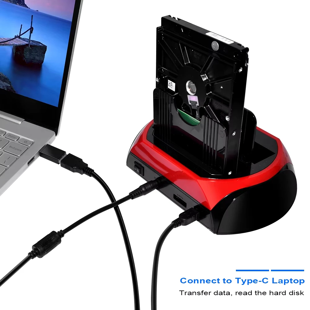 Dual Slots USB3.0 To 2.5/3.5 Inch SATA SSD HDD Docking Station with HUB Reader IDE Type C USB2.0 Hard Drive Enclosure Adapter Dual Slots USB3.0 To 2.5/3.5 Inch SATA SSD HDD Docking Station with HUB Reader IDE Type C USB2.0 Hard Drive Enclosure Adapter