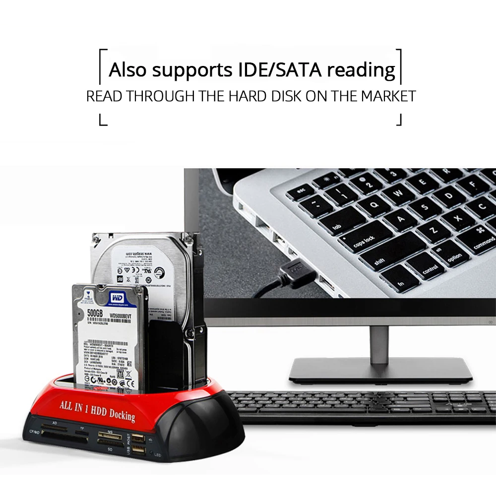 Hard Drive Docking Station for 2.5 3.5 Inch SATA IDE HDD SSD Reader Dual Slots External Disk Box Enclosure Sata To Usb Adapter Hard Drive Docking Station for 2.5 3.5 Inch SATA IDE HDD SSD Reader Dual Slots External Disk Box Enclosure Sata To Usb Adapter