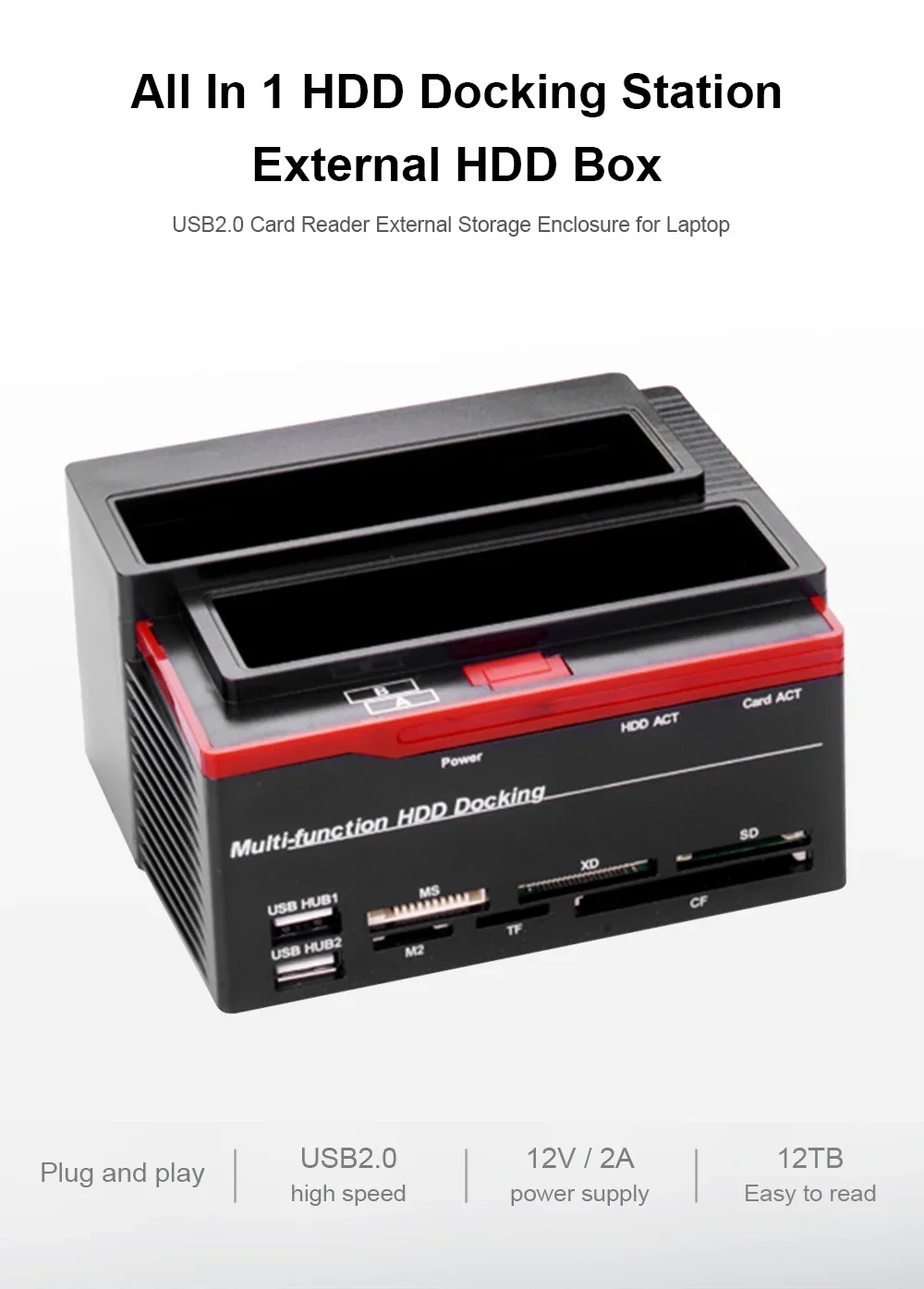 Hard Drive Docking Station for 2.5 3.5 Inch SATA IDE HDD SSD Reader Dual Slots External Disk Box Enclosure Sata To Usb Adapter