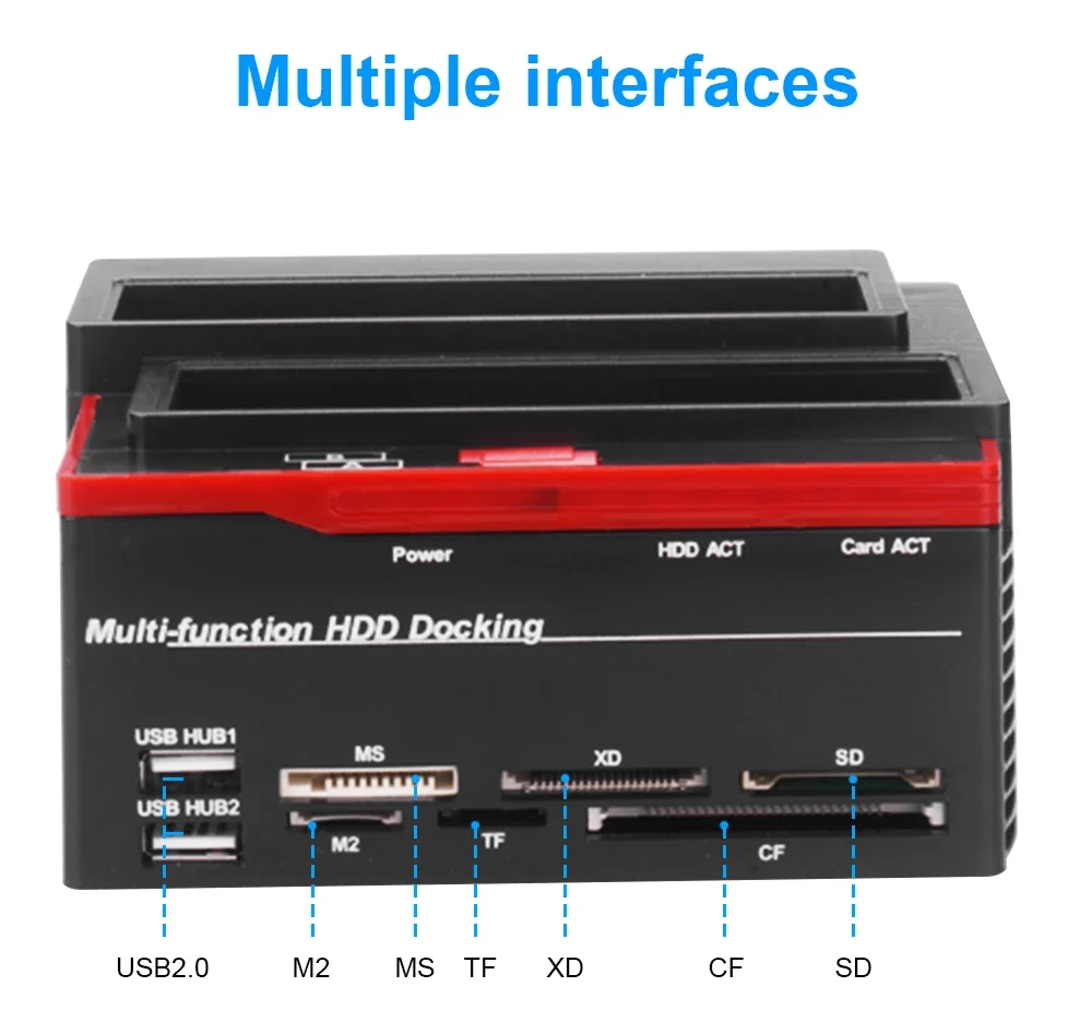 Hard Drive Docking Station for 2.5 3.5 Inch SATA IDE HDD SSD Reader Dual Slots External Disk Box Enclosure Sata To Usb Adapter