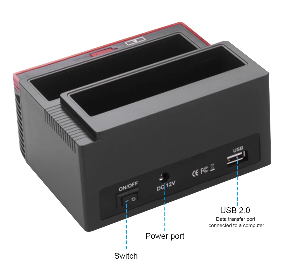 Hard Drive Docking Station for 2.5 3.5 Inch SATA IDE HDD SSD Reader Dual Slots External Disk Box Enclosure Sata To Usb Adapter