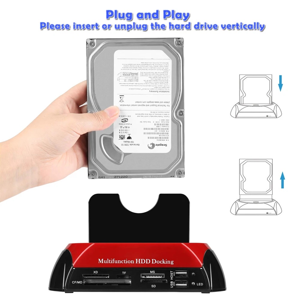 Hard Drive Docking Station for 2.5 3.5 Inch SATA IDE HDD SSD Reader Dual Slots External Disk Box Enclosure Sata To Usb Adapter Hard Drive Docking Station for 2.5 3.5 Inch SATA IDE HDD SSD Reader Dual Slots External Disk Box Enclosure Sata To Usb Adapter