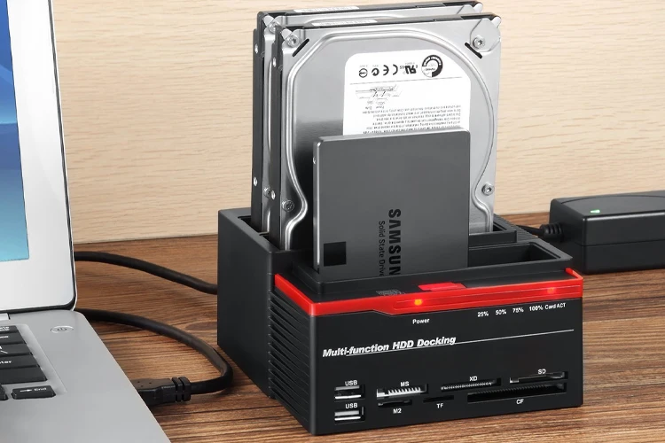 Hard Drive Docking Station for 2.5 3.5 Inch SATA IDE HDD SSD Reader Dual Slots External Disk Box Enclosure Sata To Usb Adapter Hard Drive Docking Station for 2.5 3.5 Inch SATA IDE HDD SSD Reader Dual Slots External Disk Box Enclosure Sata To Usb Adapter