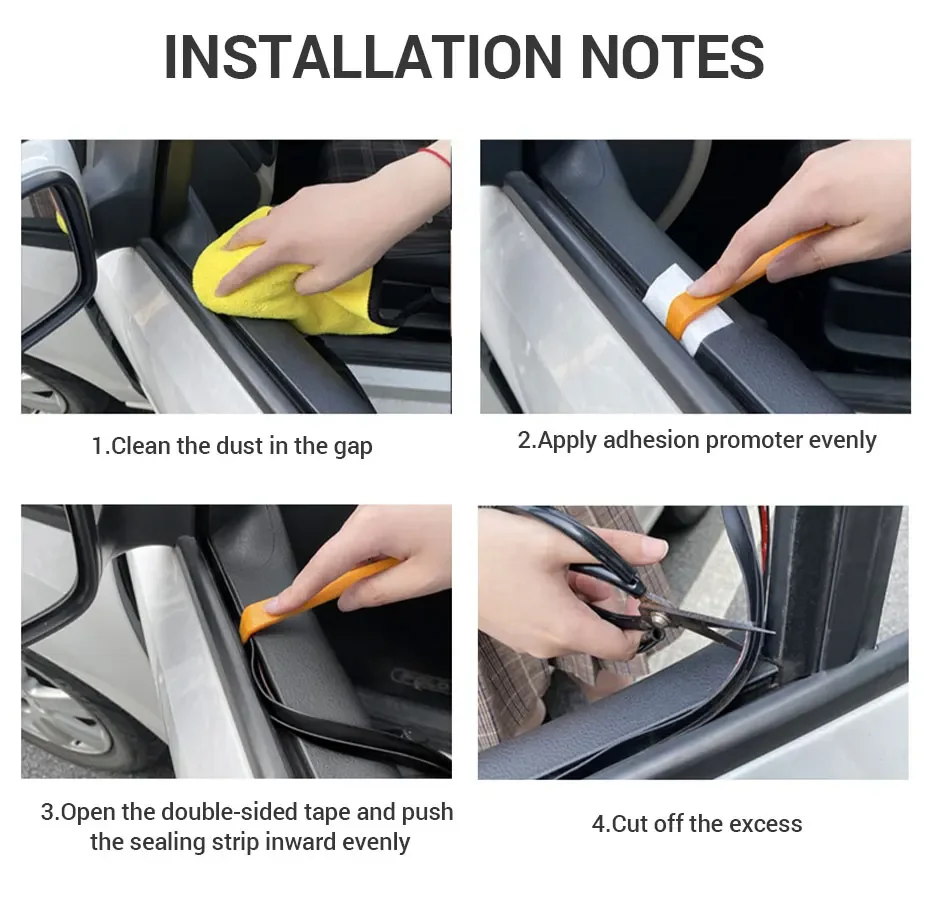 SEAMETAL Car Window Seal Strip V Shape Car Side Window Sealing Strip Rubber Seal Filler Noise Insulation Weatherstrip Sealant