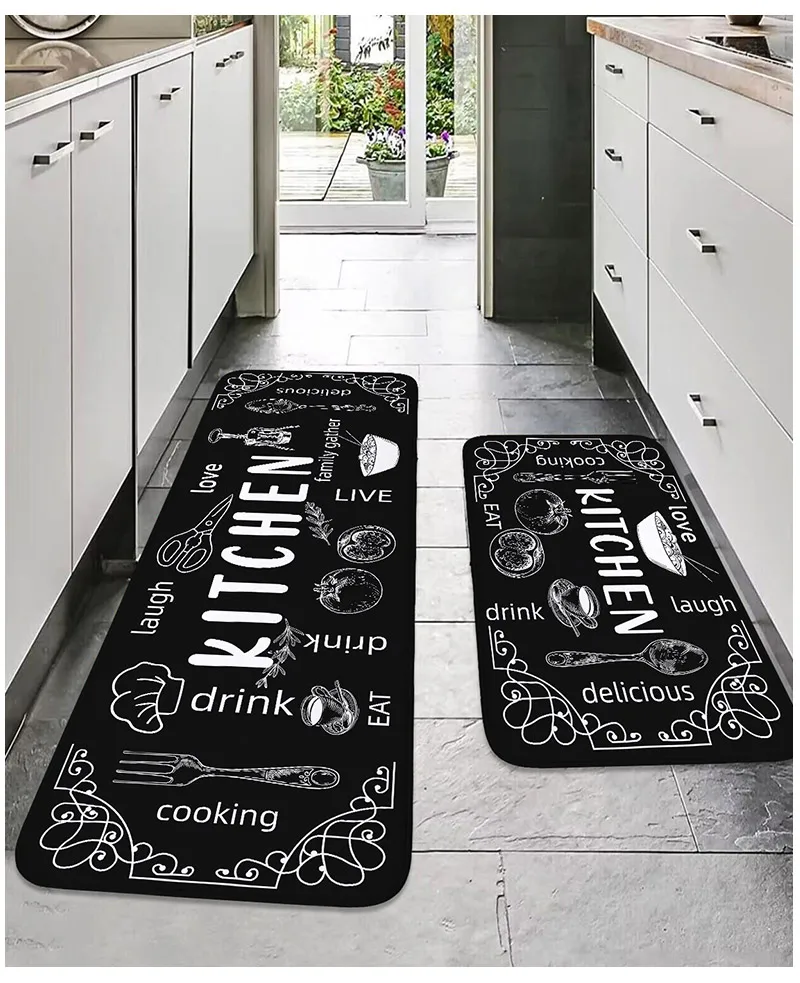 VIKAMA kitchen carpet washable, non-slip, absorbent floor mat, bathroom floor mat, absorbent kitchen mat, door mat, room decorat VIKAMA kitchen carpet washable, non-slip, absorbent floor mat, bathroom floor mat, absorbent kitchen mat, door mat, room decorat