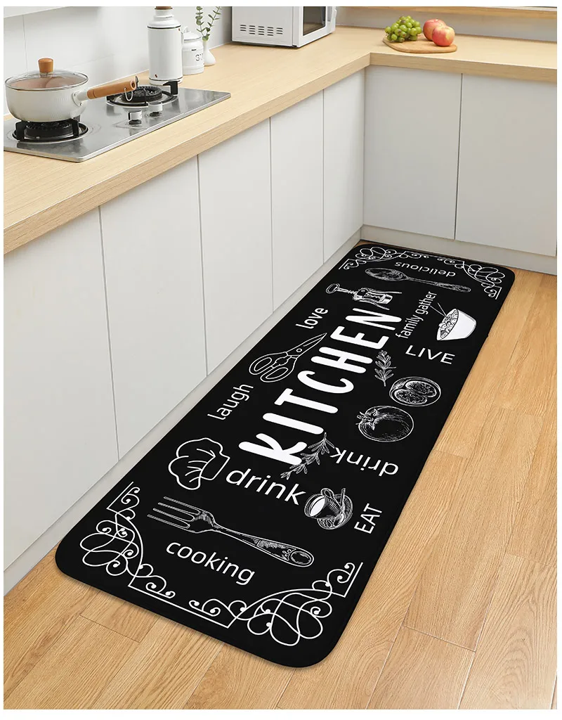 VIKAMA kitchen carpet washable, non-slip, absorbent floor mat, bathroom floor mat, absorbent kitchen mat, door mat, room decorat VIKAMA kitchen carpet washable, non-slip, absorbent floor mat, bathroom floor mat, absorbent kitchen mat, door mat, room decorat
