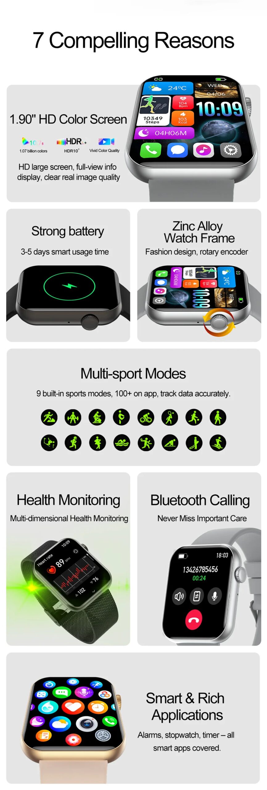 New Smart Watch For Women Full Touch Screen Bluetooth Call Waterproof Watches Sport Fitness Tracker Smartwatch Lady Reloj Mujer