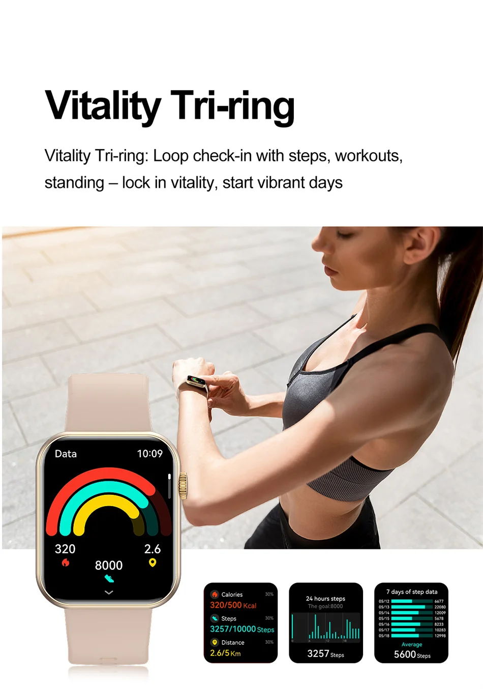 New Smart Watch For Women Full Touch Screen Bluetooth Call Waterproof Watches Sport Fitness Tracker Smartwatch Lady Reloj Mujer