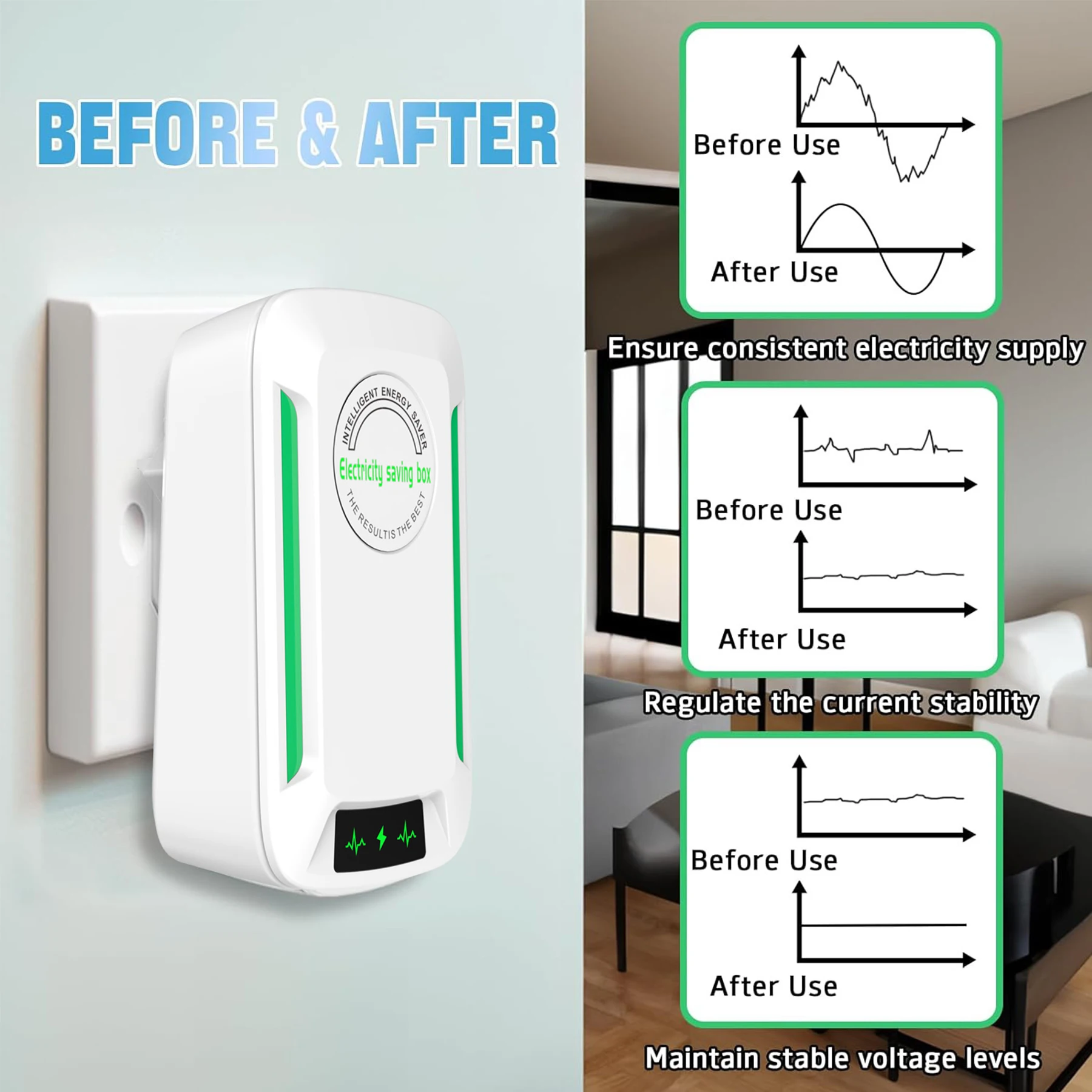 Electricity Saving Box - Intelligent Energy Saver , Plug in Saving Device for Home, Stabilize Voltage 90V-250V, EU/US/UK Adapter Electricity Saving Box - Intelligent Energy Saver , Plug in Saving Device for Home, Stabilize Voltage 90V-250V, EU/US/UK Adapter