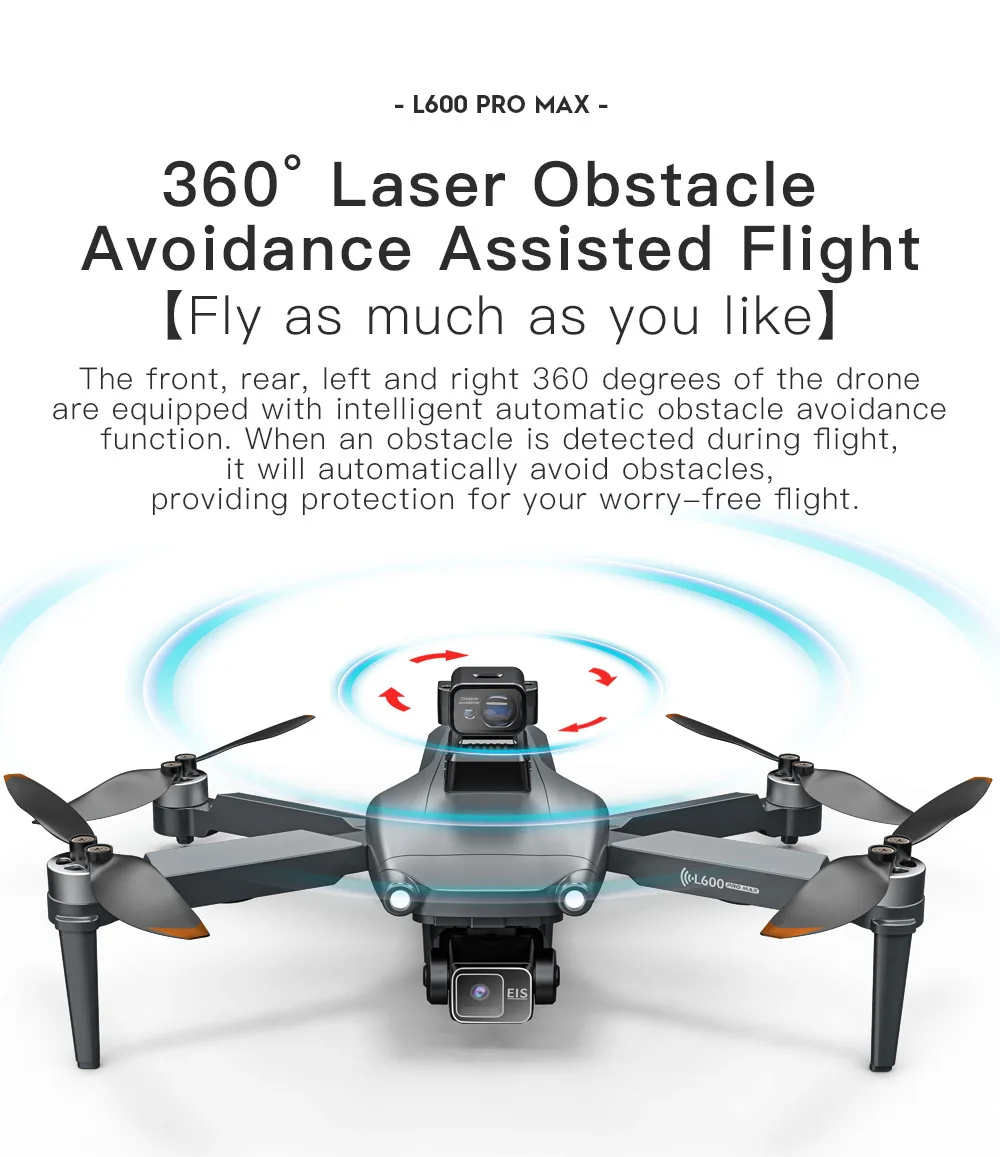Original L600 PRO MAX GPS Drone Professional 3-Axis PTZ HD Dual Camera Obstacle Avoidance Brushless Motor 5G WIFI RC Quadcopter