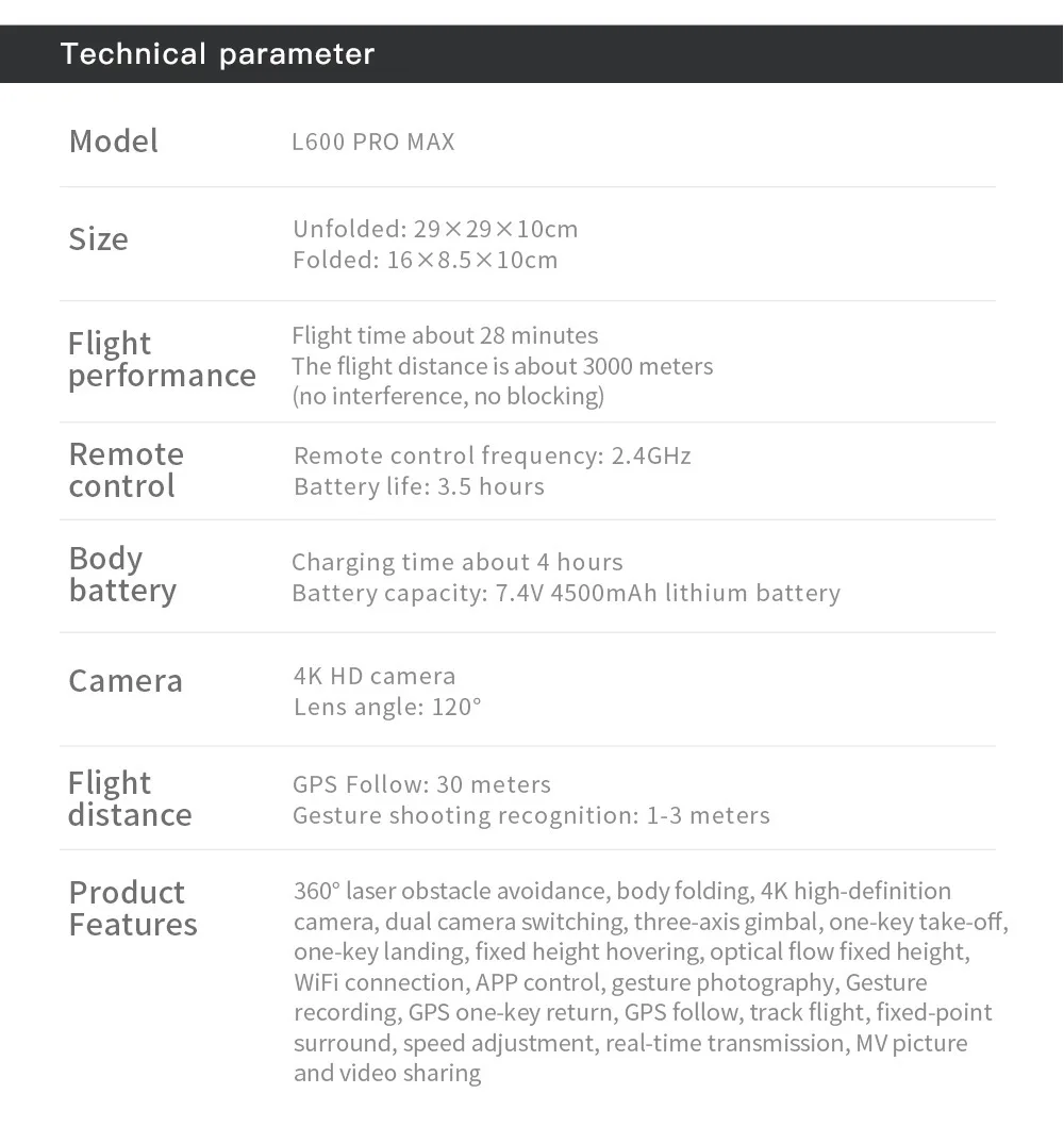 Original L600 PRO MAX GPS Drone Professional 3-Axis PTZ HD Dual Camera Obstacle Avoidance Brushless Motor 5G WIFI RC Quadcopter
