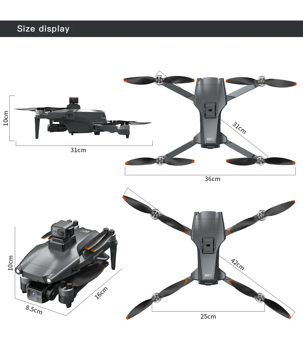 Original L600 PRO MAX GPS Drone Professional 3-Axis PTZ HD Dual Camera Obstacle Avoidance Brushless Motor 5G WIFI RC Quadcopter