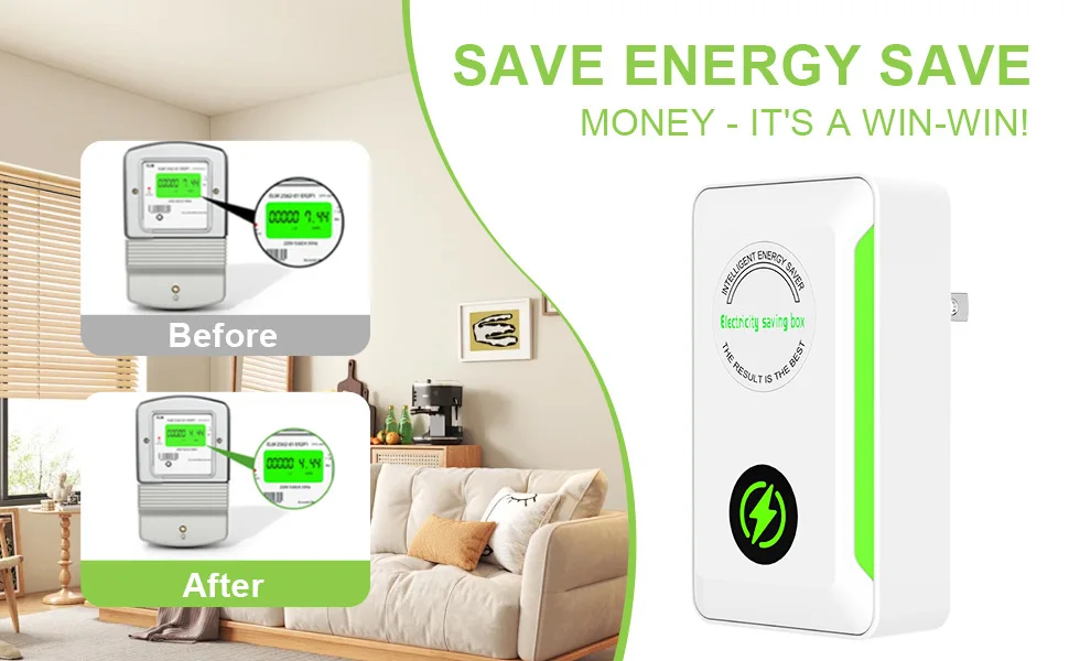 Eayburst StopWatt Electricity Saving Box Energy Saver Plug Saving Device for Home 90V-250V US/EU Plug Adapter Energy SaverDevice