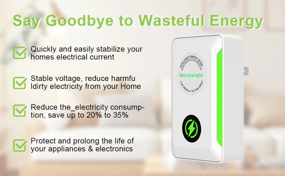 Eayburst StopWatt Electricity Saving Box Energy Saver Plug Saving Device for Home 90V-250V US/EU Plug Adapter Energy SaverDevice