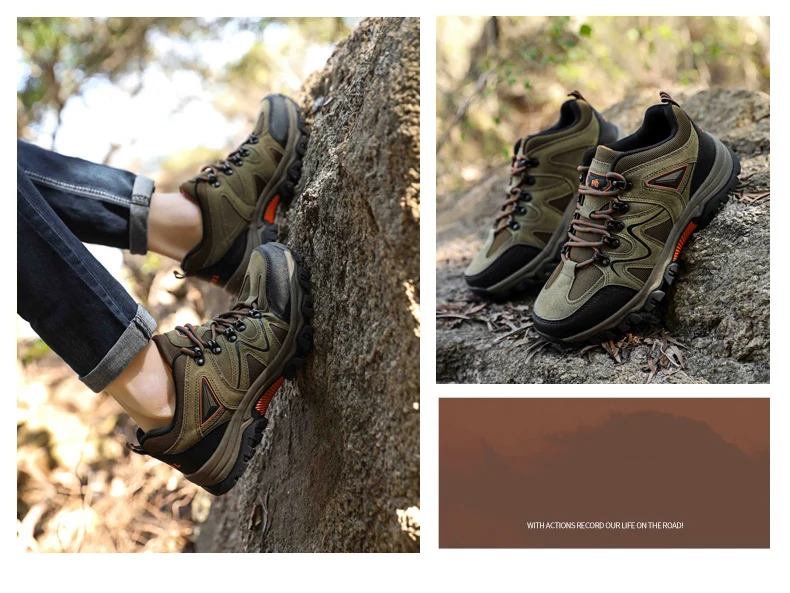 Men's Hiking Shoes All-terrain Outdoor Sports Shoes Breathable Wear-resistant Mesh Non-slip Hiking Shoes Outdoor Cycling Shoes