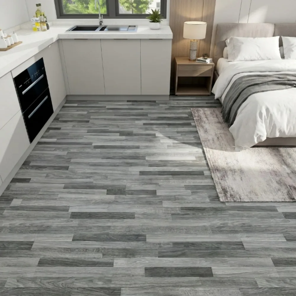 Thicken Wood Peel and Stick Anti-Scratch Self-Adhesive Vinyl Floor Sticker for Living Room Bedroom Wallpaper Tiles for The Floor