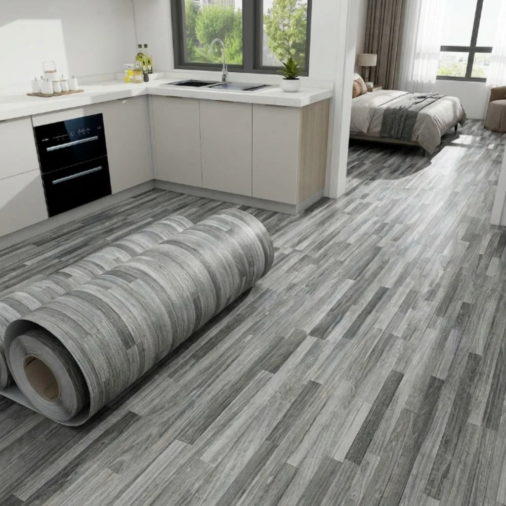 Thicken Wood Peel and Stick Anti-Scratch Self-Adhesive Vinyl Floor Sticker for Living Room Bedroom Wallpaper Tiles for The Floor