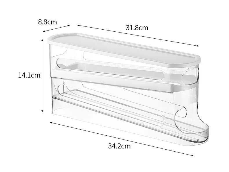 Bilayer Fridge Egg Storage Box Automatic Rolling Eggs Holder Rack Ladder Style Refrigerator Eggs Dispenser Egg Organizer Holder