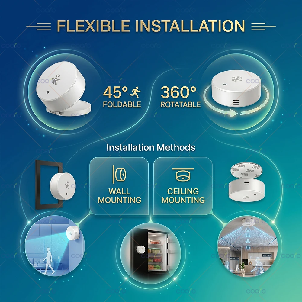 Tuya ZigBee 24G Human Presence Sensor MmWave Radar Human Motion Static Detector+Illuminance Temperature Humidity Battery Powered Tuya ZigBee 24G Human Presence Sensor MmWave Radar Human Motion Static Detector+Illuminance Temperature Humidity Battery Powered