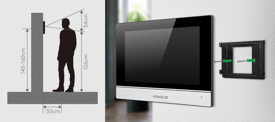 HOMSECUR Indoor Monitor XM713H For WIFI Video Doorphone Intercom Door Bell 5-Year Warranty