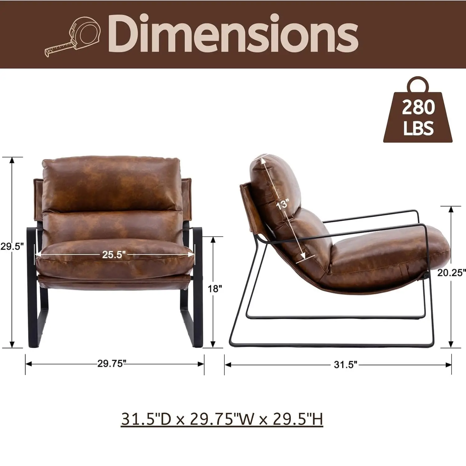 PU Leather Accent Armchair Set of 2 Upholstered Soft Metal Legs Removable Cushion Lounge Chair Living Room Bedroom , Custom PU Leather Accent Armchair Set of 2 Upholstered Soft Metal Legs Removable Cushion Lounge Chair Living Room Bedroom , Custom