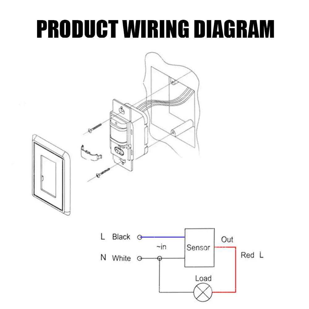 PIR Motion Sensor Switch AC 110V-240V Recessed Infrared smart Human Body Sensor Wall Switch Power Supply Accessories PIR Motion Sensor Switch AC 110V-240V Recessed Infrared smart Human Body Sensor Wall Switch Power Supply Accessories