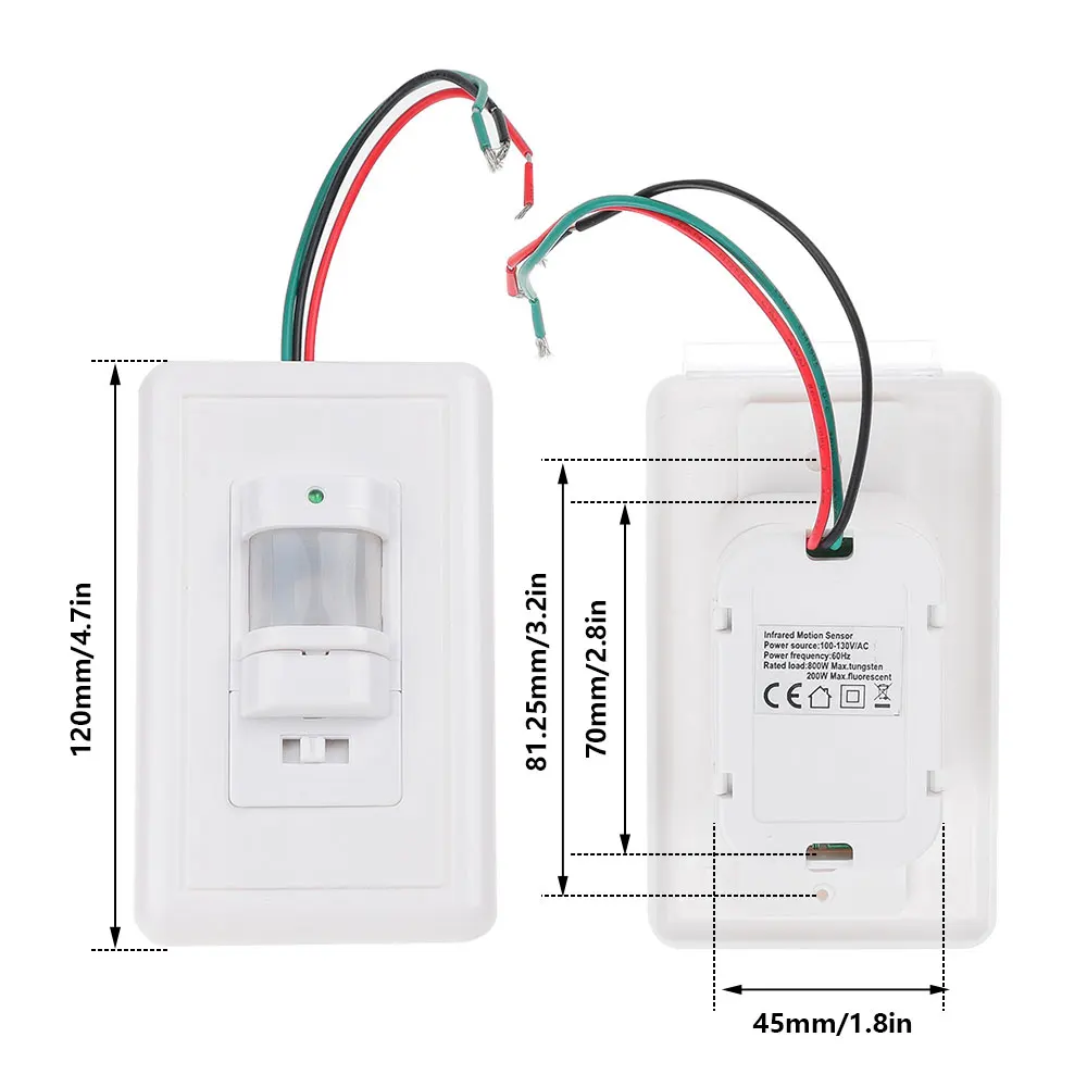 PIR Motion Sensor Switch AC 110V-240V Recessed Infrared smart Human Body Sensor Wall Switch Power Supply Accessories PIR Motion Sensor Switch AC 110V-240V Recessed Infrared smart Human Body Sensor Wall Switch Power Supply Accessories
