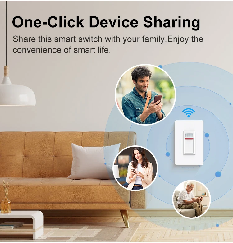 Tuya WiFi Smart PIR Motion Sensor US Standard 1/2 Gang Light Switch 15A AC100-125V Voice Control Works with Alexa Google Home Tuya WiFi Smart PIR Motion Sensor US Standard 1/2 Gang Light Switch 15A AC100-125V Voice Control Works with Alexa Google Home