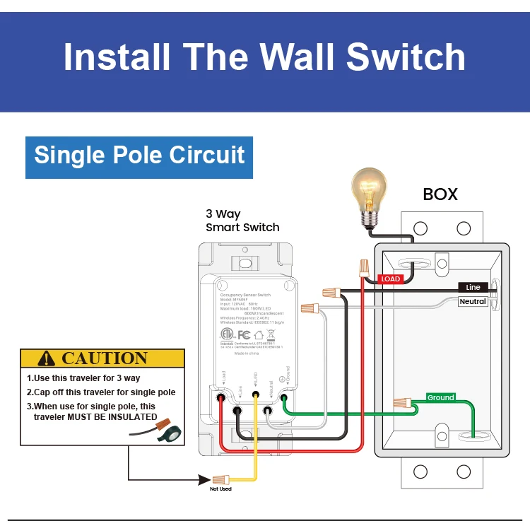 Tuya WiFi Smart PIR Motion Sensor US Standard 1/2 Gang Light Switch 15A AC100-125V Voice Control Works with Alexa Google Home Tuya WiFi Smart PIR Motion Sensor US Standard 1/2 Gang Light Switch 15A AC100-125V Voice Control Works with Alexa Google Home