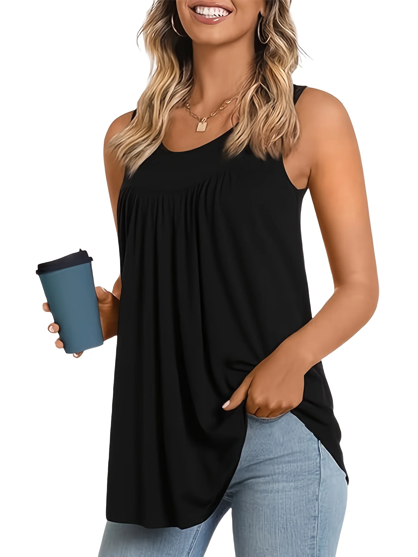 New fashion women's loose casual solid color plus size vest New fashion women's loose casual solid color plus size vest