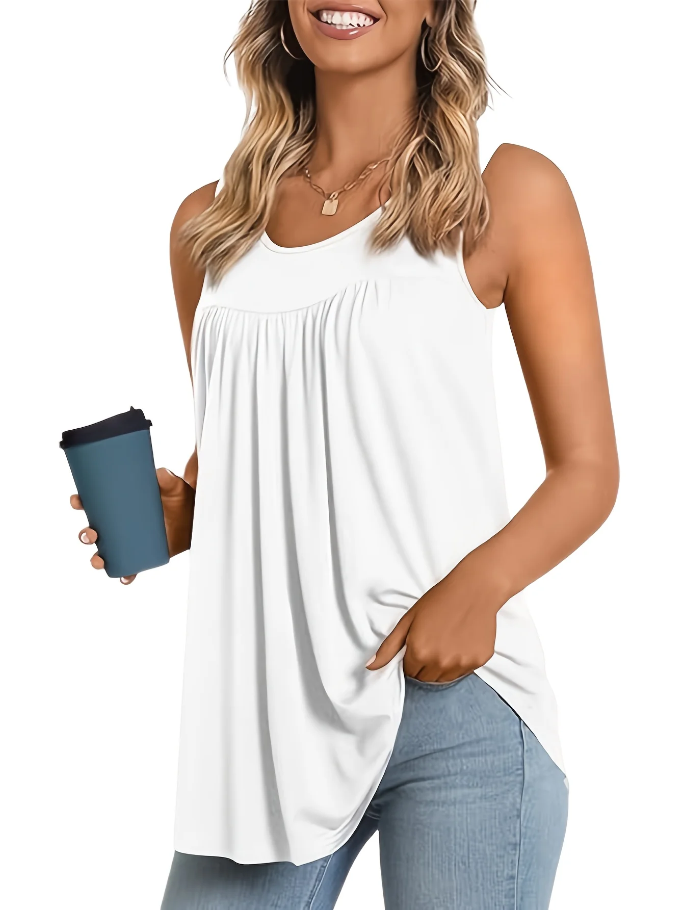 New fashion women's loose casual solid color plus size vest New fashion women's loose casual solid color plus size vest