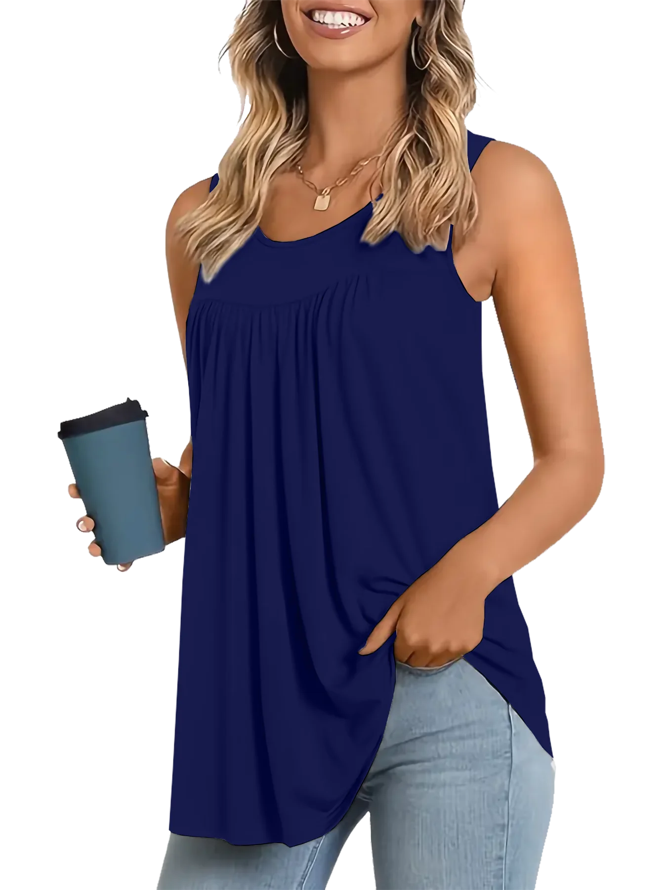New fashion women's loose casual solid color plus size vest New fashion women's loose casual solid color plus size vest