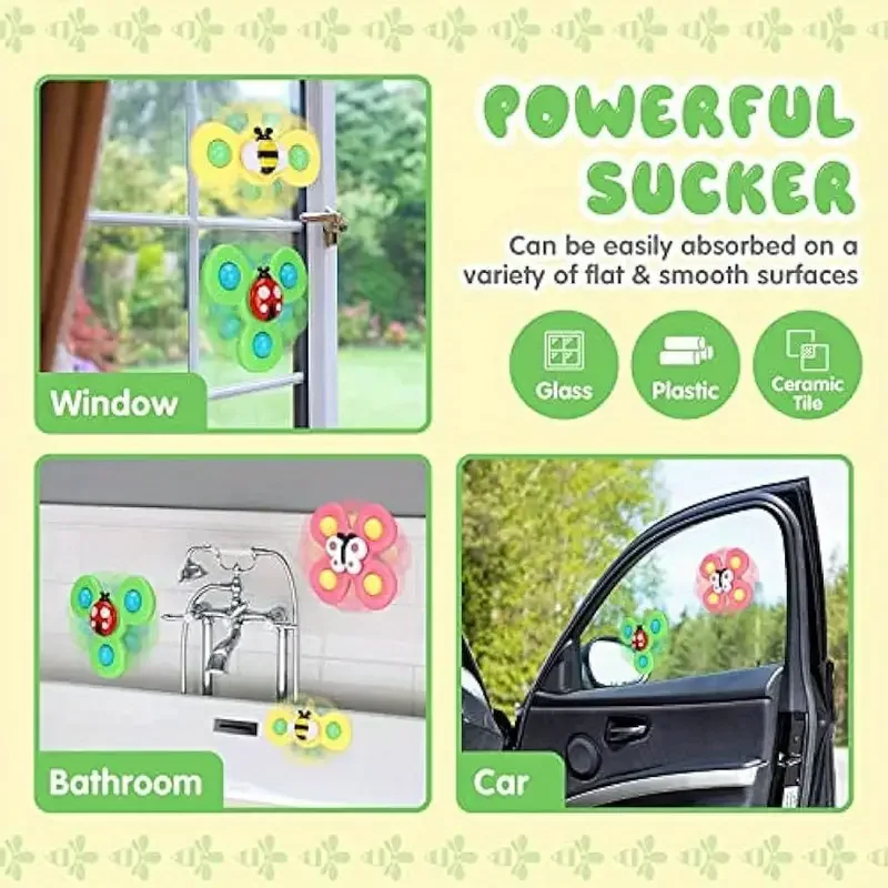 Childrens Interactive Bug Flower Suction Cup Top Toy Cartoon Suction Cup Spinning Baby Toy Educational Fun Play Childrens Interactive Bug Flower Suction Cup Top Toy Cartoon Suction Cup Spinning Baby Toy Educational Fun Play