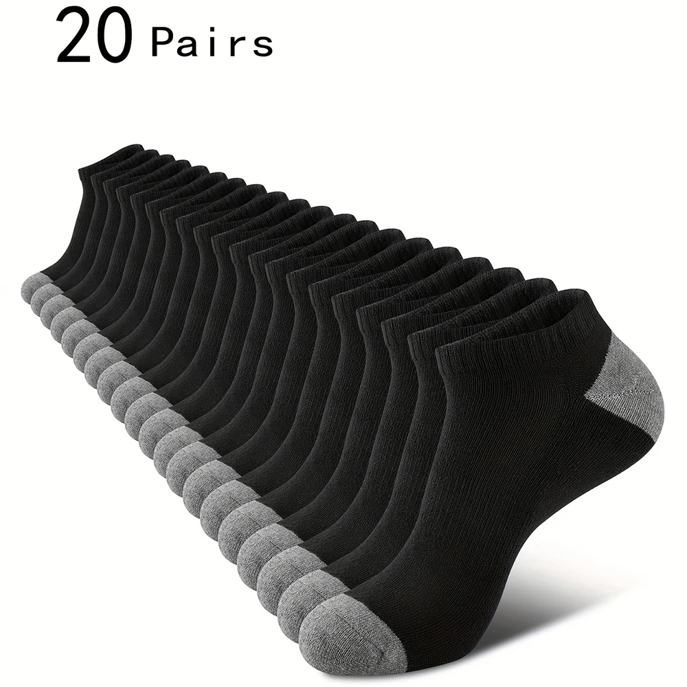 10 Pairs Of Comfortable Breathable Socks Sweat Absorbing Odor Proof Low Cut Solid Color Socks Suitable For Outdoor Activities