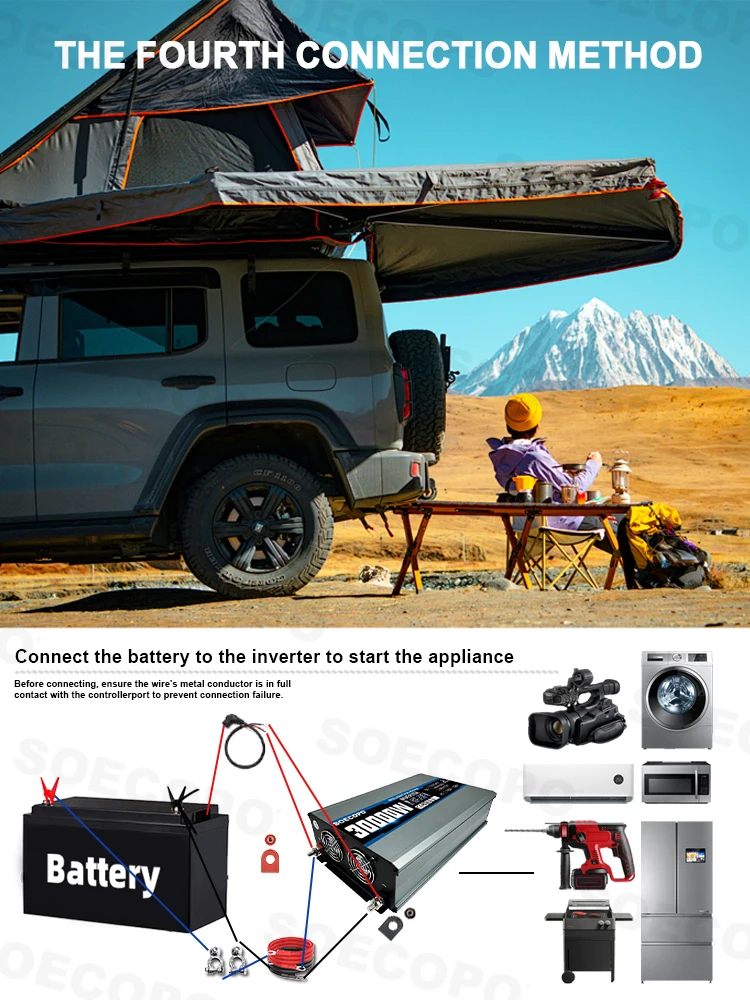 SOECOPO 30000W Solar System Kit  200W Panel Inverter (2 sockets) Dual voltage input 12V/24V To 110V/220V 100A Controller Camping