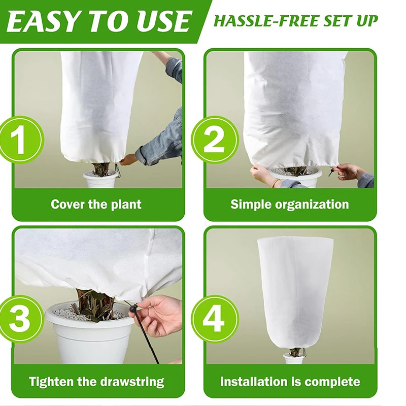 Plant Cover Winter Warm Tree Shrub Protecting Bag Frost Cloth Blankets for Outdoor Plant Freeze Protection Covers with Zipper