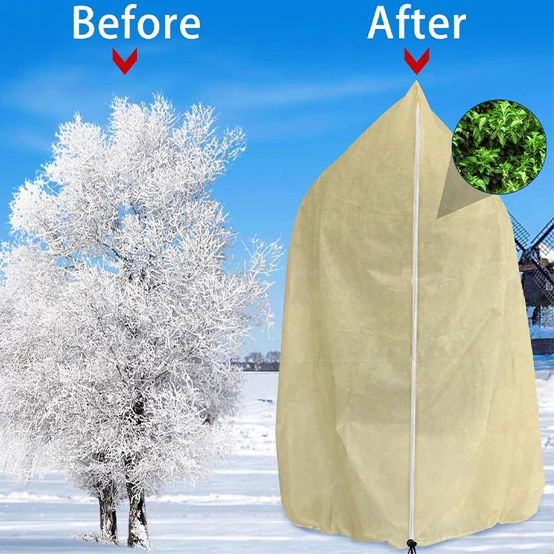 Plant Cover Winter Warm Tree Shrub Protecting Bag Frost Cloth Blankets for Outdoor Plant Freeze Protection Covers with Zipper