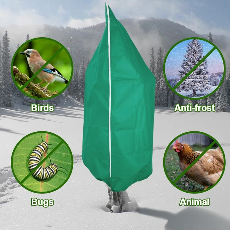 Plant Cover Winter Warm Tree Shrub Protecting Bag Frost Cloth Blankets for Outdoor Plant Freeze Protection Covers with Zipper
