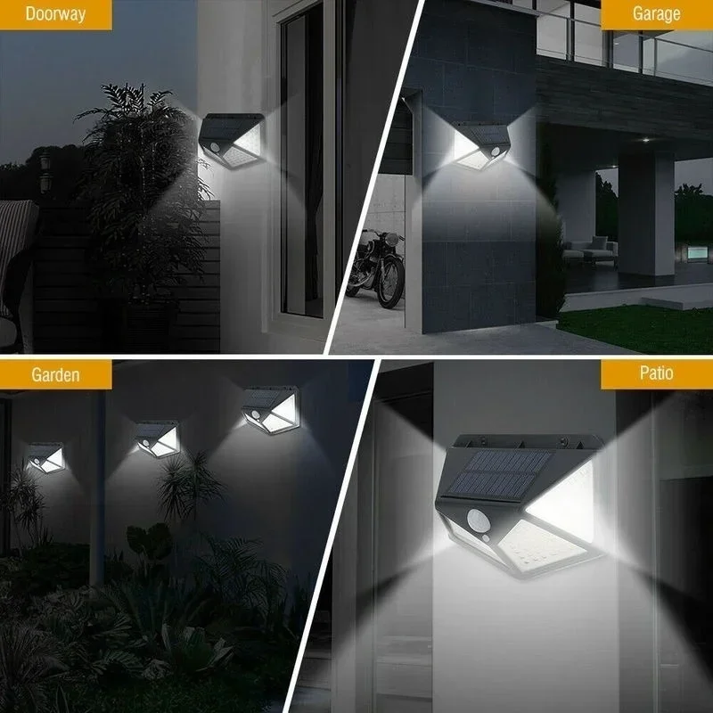 1/2/4Pcs 100 LED Solar Wall Lights Outdoor Solar Lamp Motion Sensor Solar Powered Sunlight Street Light for Garden Night Light 1/2/4Pcs 100 LED Solar Wall Lights Outdoor Solar Lamp Motion Sensor Solar Powered Sunlight Street Light for Garden Night Light