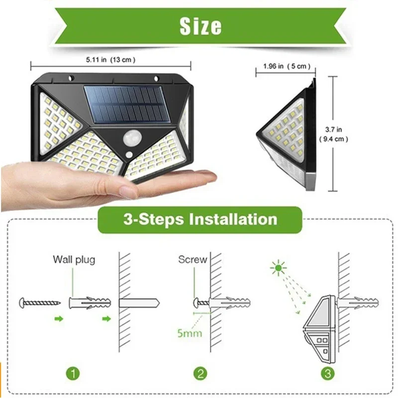 1/2/4Pcs 100 LED Solar Wall Lights Outdoor Solar Lamp Motion Sensor Solar Powered Sunlight Street Light for Garden Night Light 1/2/4Pcs 100 LED Solar Wall Lights Outdoor Solar Lamp Motion Sensor Solar Powered Sunlight Street Light for Garden Night Light