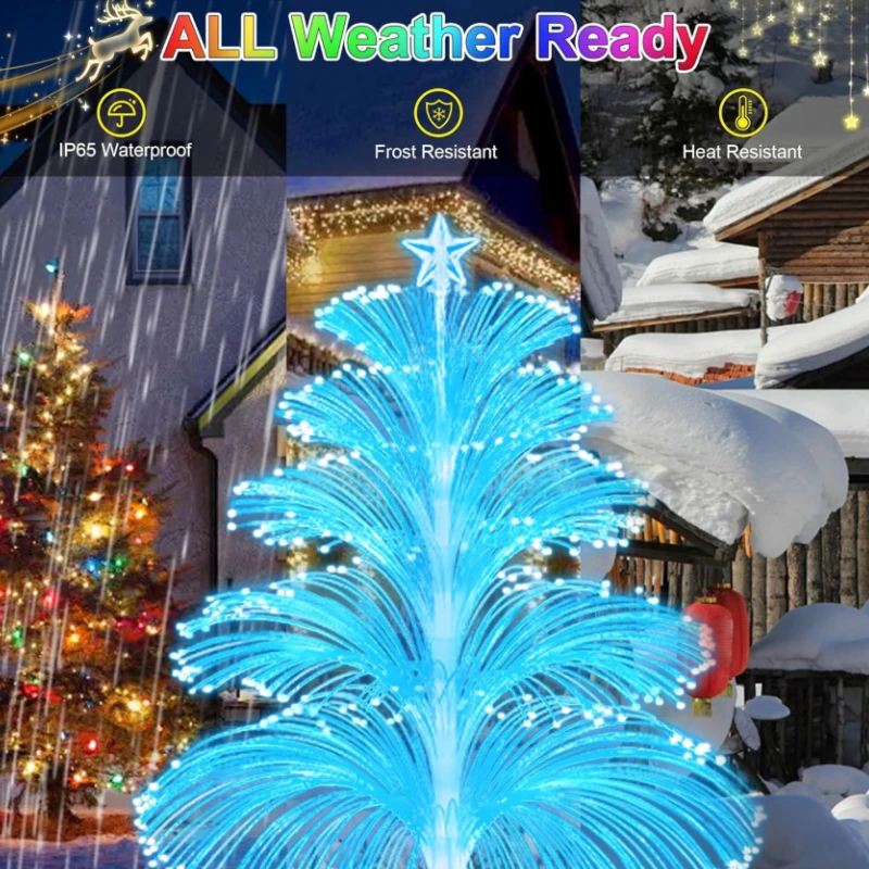 Solar Jellyfish Lights Outdoor Waterproof 3/5 Layer Optical Fiber Decorative Lights for Garden Pathway Lawn Yard Outside Decor