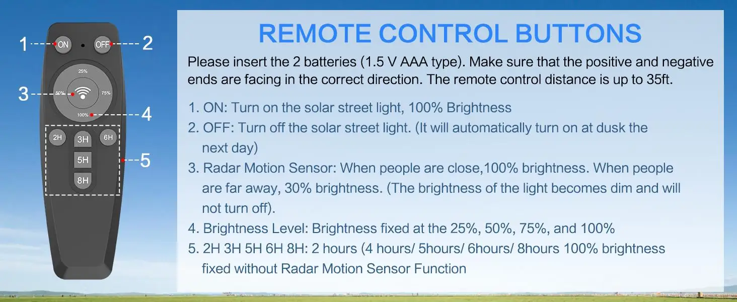 2 Pack Solar Street Light Outdoor, 4000W LED Solar Powered Flood Light with Remote Control, Motion Sensor Dusk to Dawn Security Lighting, IP66 Waterproof for Yard Driveway Garden Deck Garage