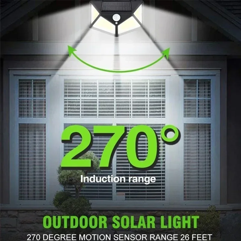 1/2/4Pcs New Solar Lights Outdoor 3 Modes Wall Lamp PIR Motion Sensor 100LED Classic Solar Street Light for Garden Courtyard