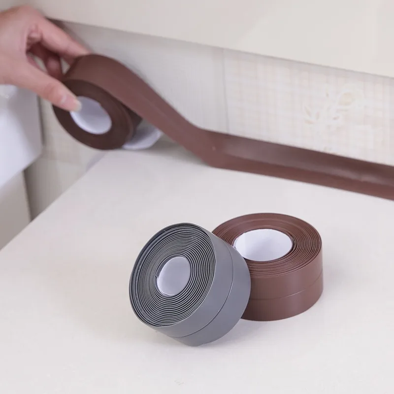 Waterproof Sealing Tape Strips PVC Self Adhesive Wall Sticker for Bathroom Shower Bath Seal Caulk Strip Kitchen Sink Mold Proof Waterproof Sealing Tape Strips PVC Self Adhesive Wall Sticker for Bathroom Shower Bath Seal Caulk Strip Kitchen Sink Mold Proof