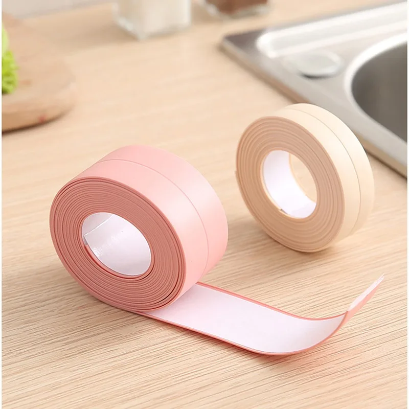 Waterproof Sealing Tape Strips PVC Self Adhesive Wall Sticker for Bathroom Shower Bath Seal Caulk Strip Kitchen Sink Mold Proof Waterproof Sealing Tape Strips PVC Self Adhesive Wall Sticker for Bathroom Shower Bath Seal Caulk Strip Kitchen Sink Mold Proof