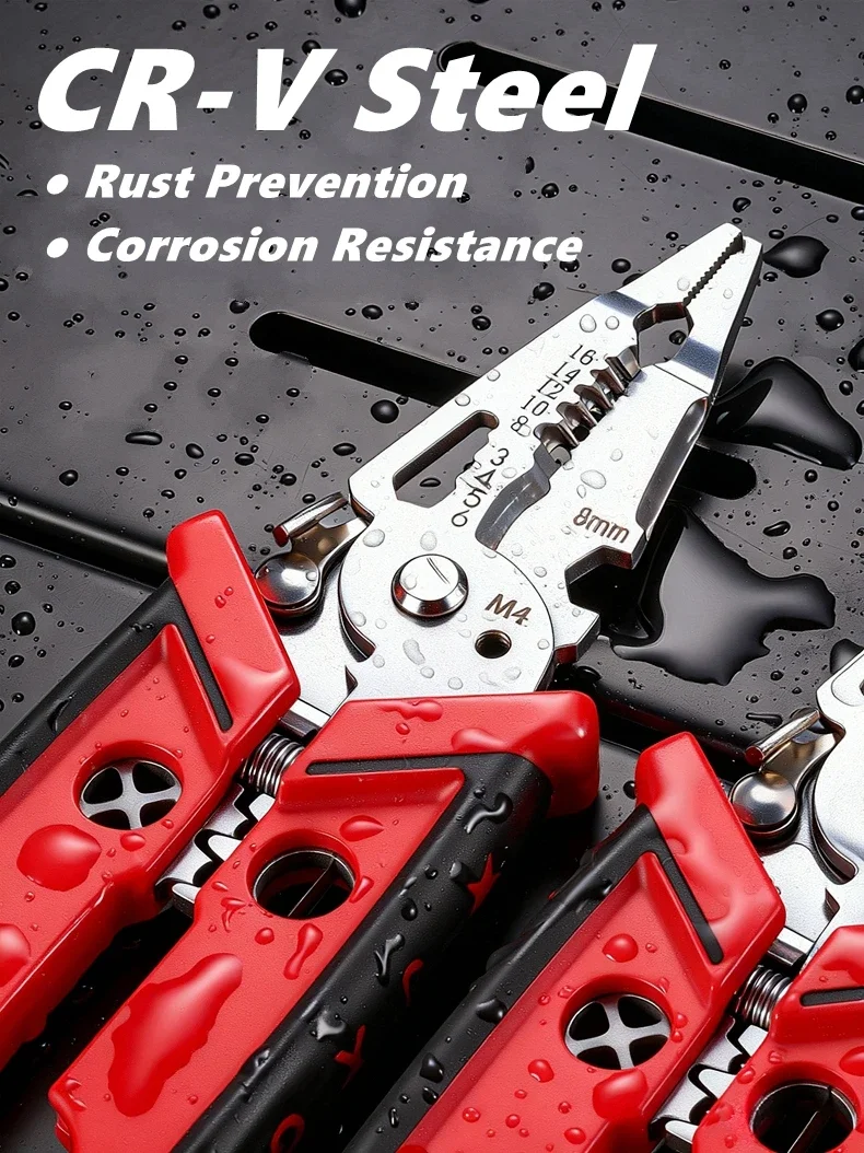 18 in 1 Electrician Pliers Multifunctional Wire Stripper Crimper Cutting Pliers Professional Electrical Repair Hand Tool
